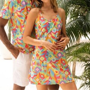 Kenny Flowers The Caribbean Exercise Dress Skort with Tropical Parrots & Flowers